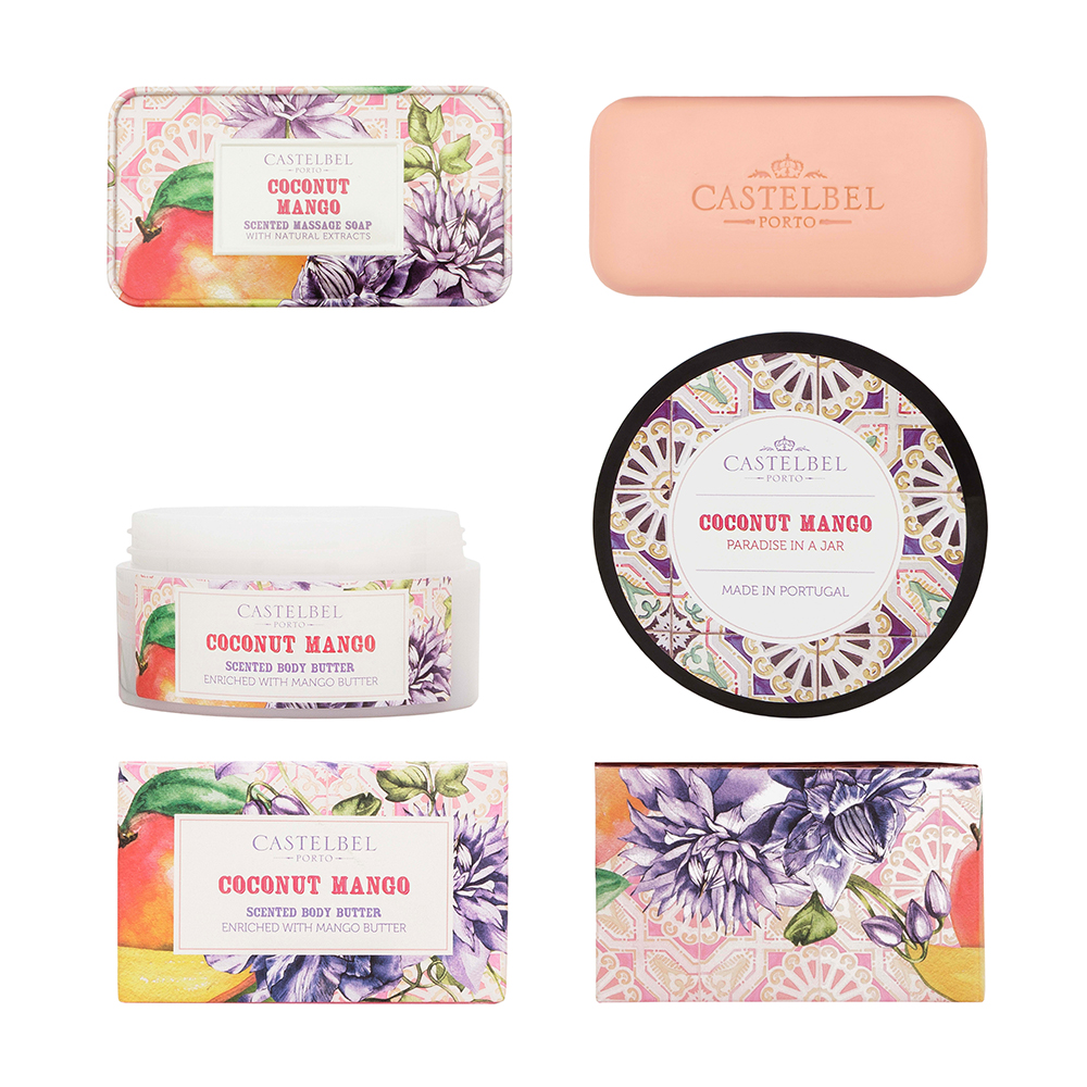 Castelbel Smoothie Coconut Mango Soap and Body Butter Set 