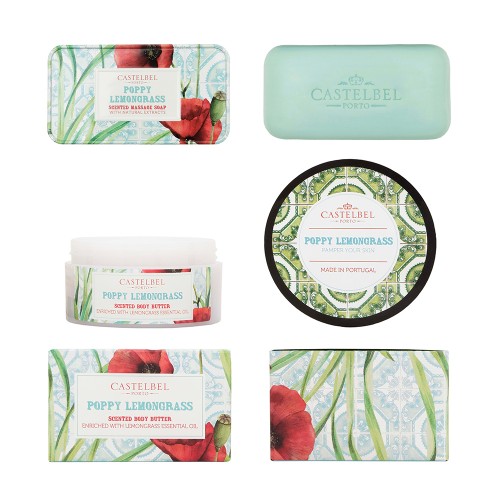 Castelbel Smoothie Poppy Lemongrass Soap and Body Butter Set 