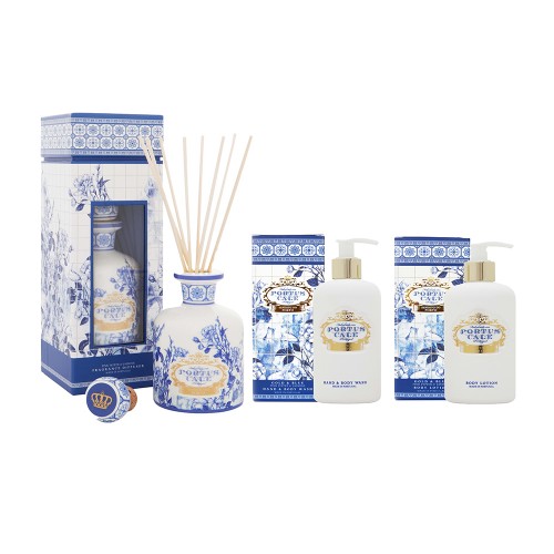 Portus Cale Gold & Blue Diffuser & Body Care Set 