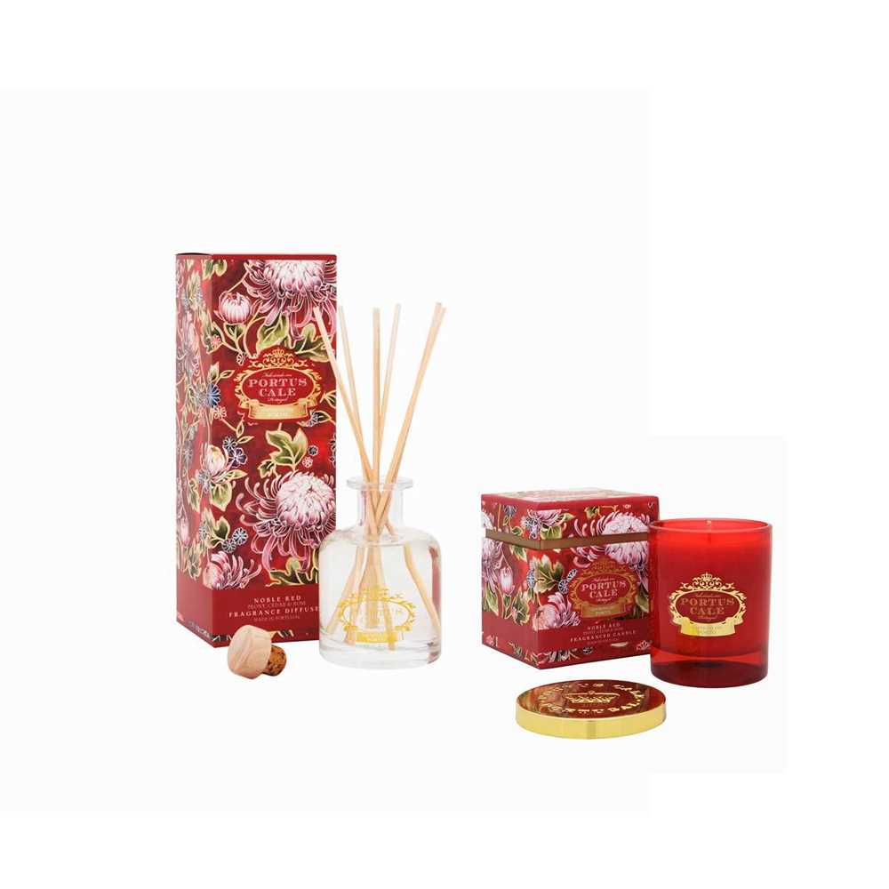 PORTUS CALE Noble Reed Diffuser & Candle Red Set