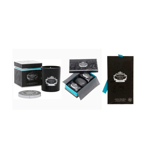 Portus Cale Black Edition Candle + Soap Set + Fragrant Sachet Set