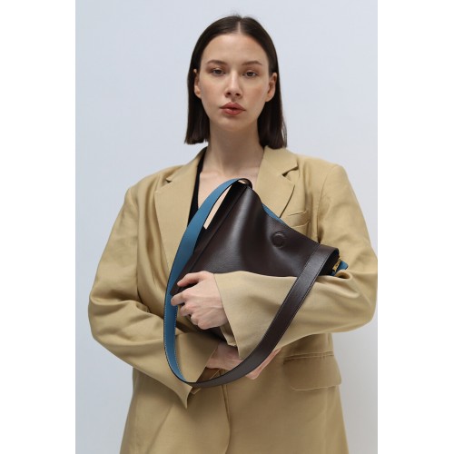 BIKER STARLET Reversible Bucket Bag Cerulean Blue/Chocolate 