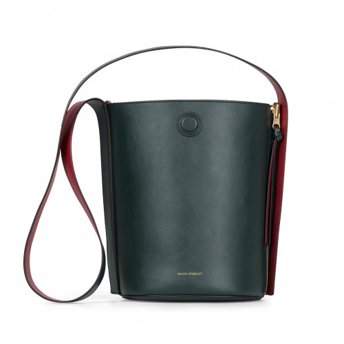 BIKER STARLET Reversible Bucket Bag Deep Green/Red