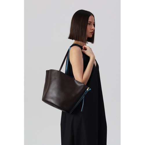 BIKER STARLET Reversible Shopper Bag Cerulean Blue/Chocolate