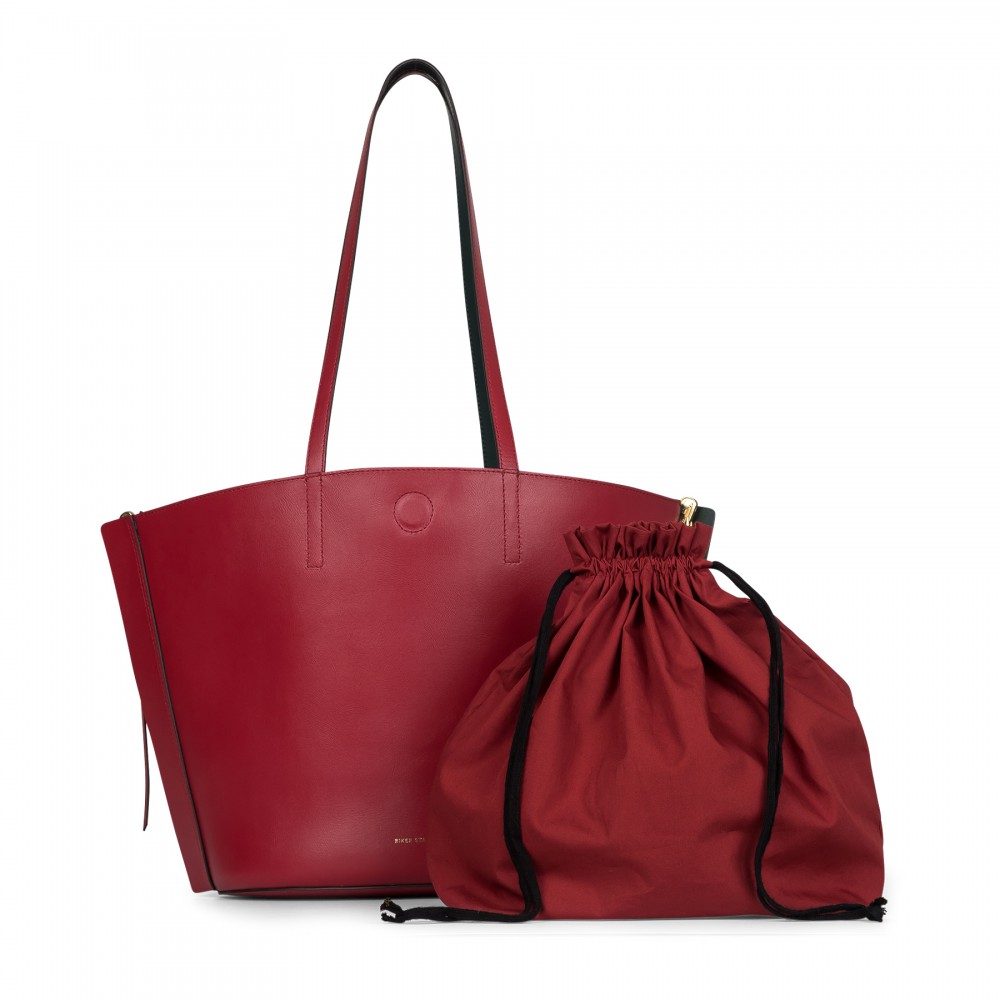 BIKER STARLET Reversible Shopper Bag Deep Green/Red