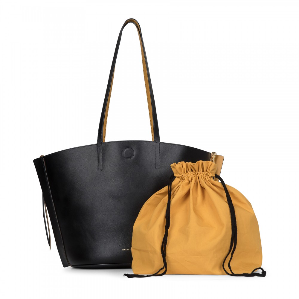 BIKER STARLET Reversible Shopper Bag Mustard/Black