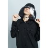 GINGER STYLE Jacket with Detachable Plastic Shield - Black (Free HK Shipping) 