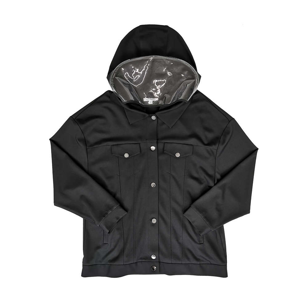 GINGER STYLE Jacket with Detachable Plastic Shield - Black (Free HK Shipping) 