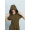 GINGER STYLE Jumper with Detachable Plastic Shield - Light Military (Free HK Shipping) 