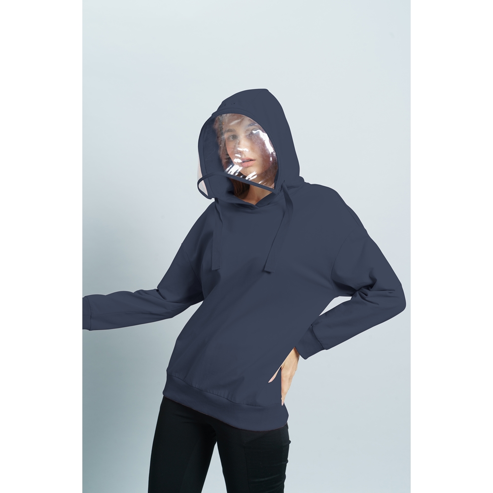 GINGER STYLE Hoodie with Detachable Plastic Shield - Blue (Free HK Shipping) 