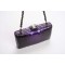 Jennifer Mak Julia Hard Shell Python Clutch - Black Purple
