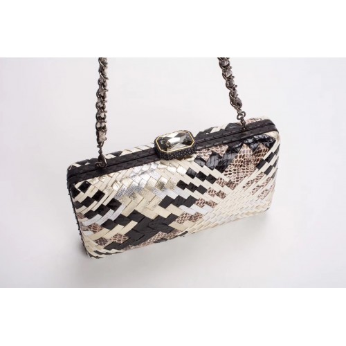 Jennifer Mak Hard Shell Python Clutch - Woven 