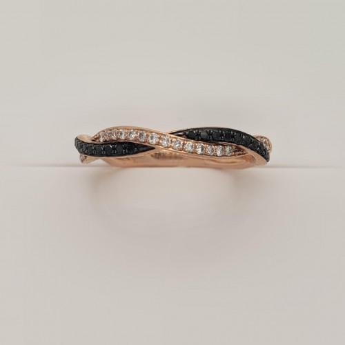 Karen Jewel - Black & White Twisted Ring