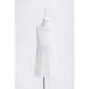 Yi-Ming Kids White Floral Lace Qipao