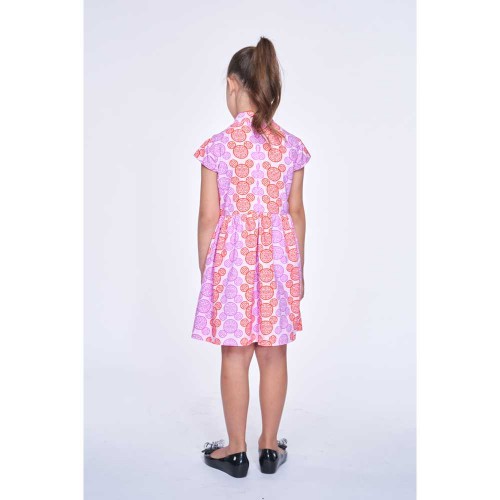 Yi-Ming DISNEY Girls' Mickey Cotton Gathered Dress (Purple)