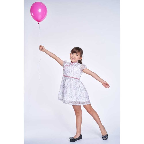 Yi-Ming DISNEY Girls' Mulan Chiffon Gathered Dress