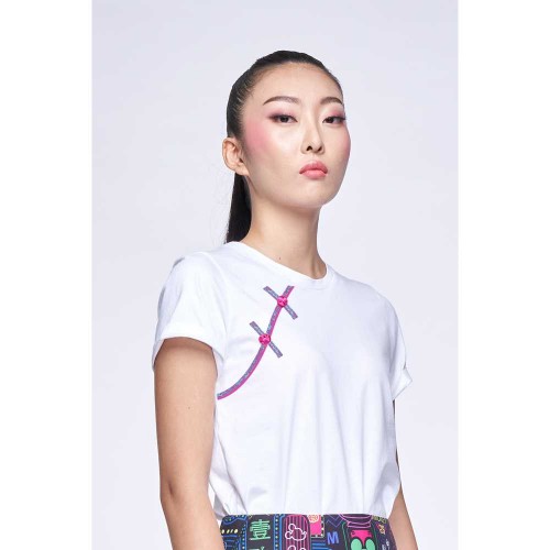 Yi-Ming IRINA Front Flap Print Tee