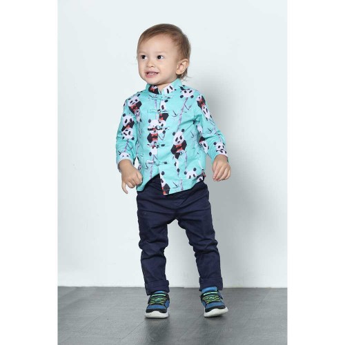 Yi-Ming BOYS- LEONLOLLIPOP Panda Print Cotton Oriental Jacket