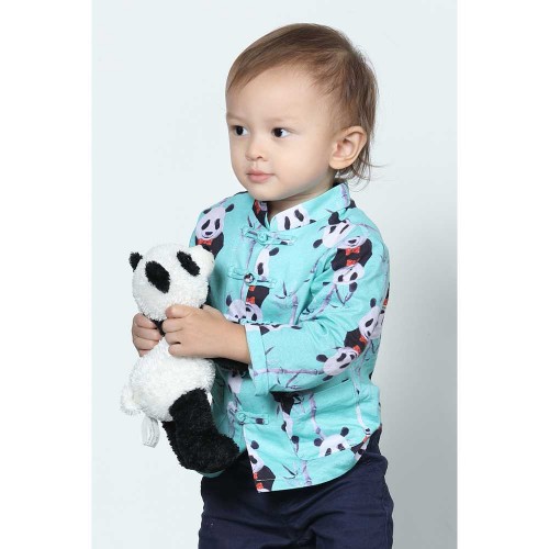 Yi-Ming BOYS- LEONLOLLIPOP Panda Print Cotton Oriental Jacket