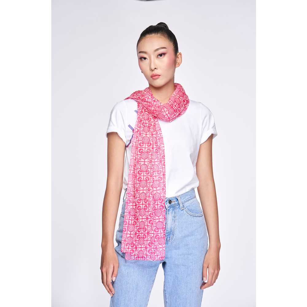 Yi-Ming DISNEY Mickey Hera Chiffon Scarf (Fuchsia)