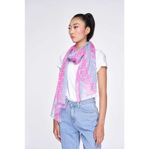 Yi-Ming DISNEY Mickey Hera Chiffon Scarf (Pink/ Blue)