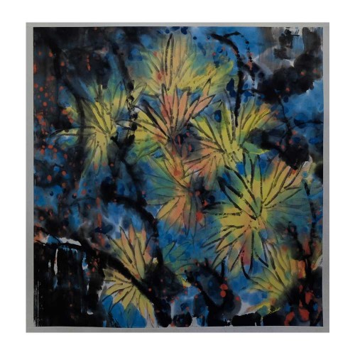 POMO Chinese Painting - An Explosion of Blue and Yellow